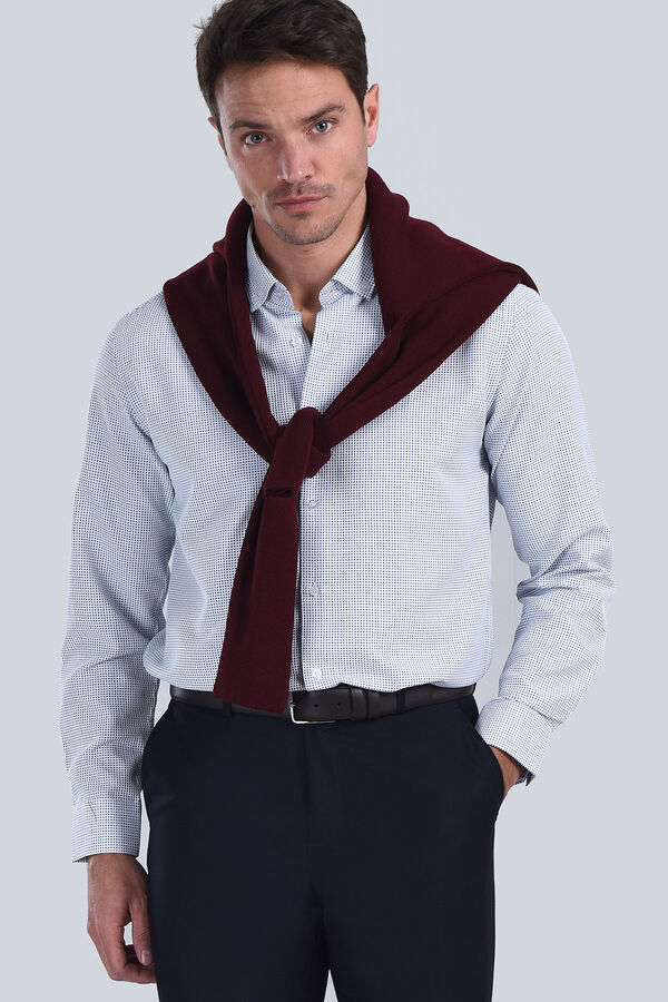 Erkek Lacivert Slim Fit Gömlek - 1