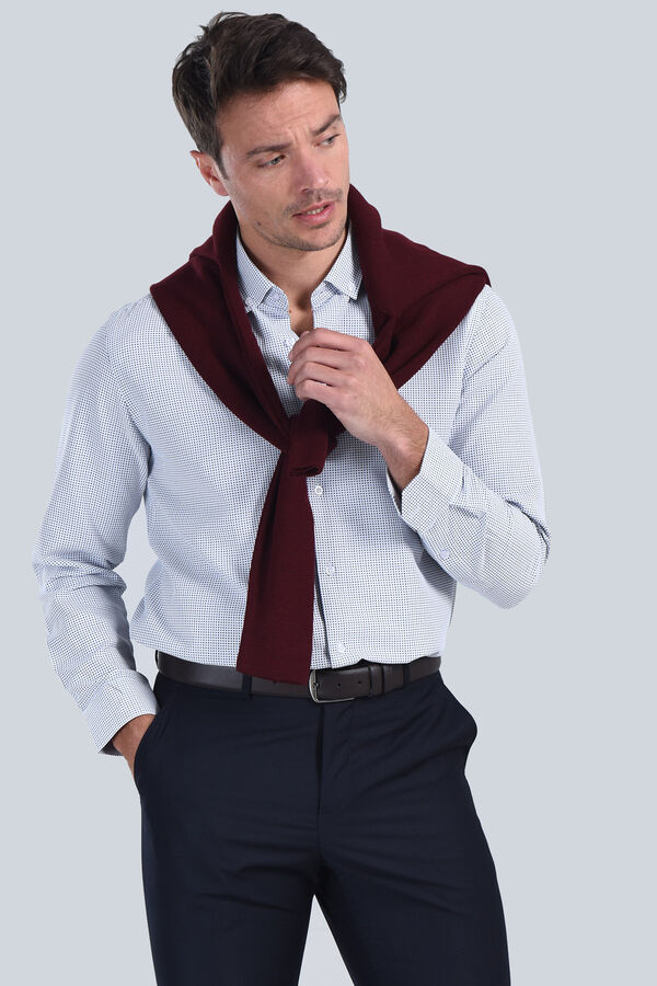 Erkek Lacivert Slim Fit Gömlek - 3