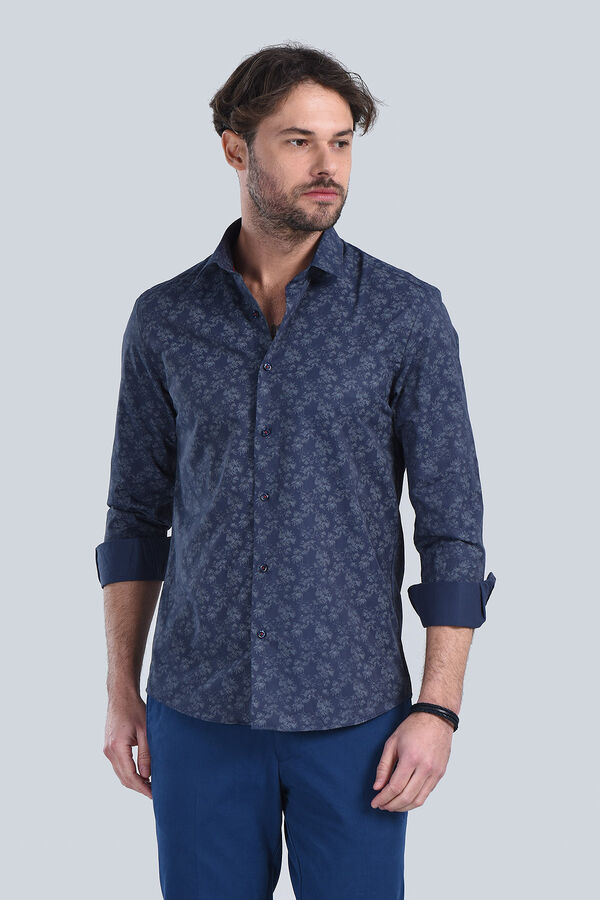 Erkek Lacivert Slim Fit Gömlek - 2