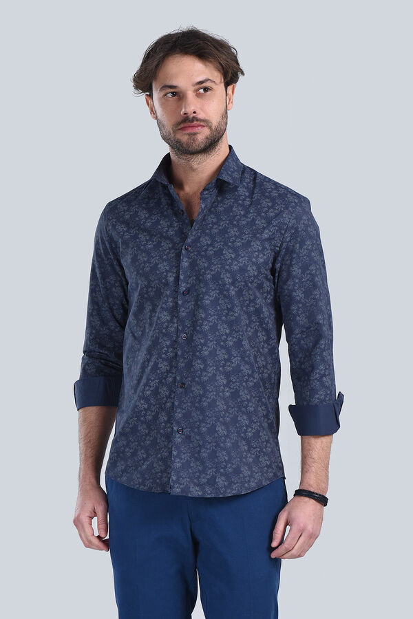Erkek Lacivert Slim Fit Gömlek - 4