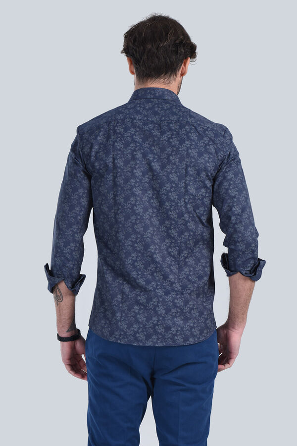 Erkek Lacivert Slim Fit Gömlek - 5