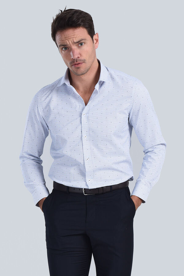 Erkek Lacivert Slim Fit Gömlek - 1