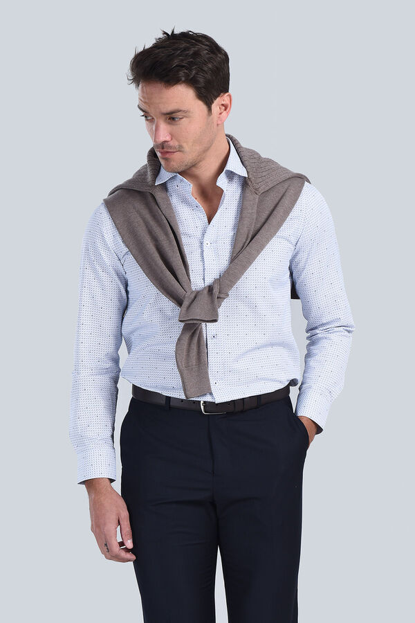 Erkek Lacivert Slim Fit Gömlek - 4