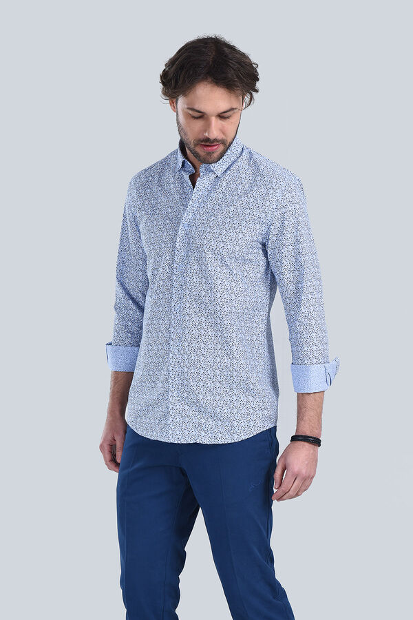 Erkek Lacivert Slim Fit Gömlek - 1
