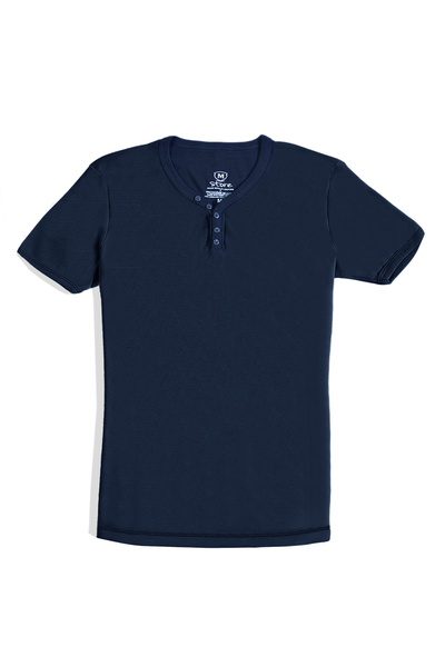 M Store - Erkek Lacivert V Yaka Regular T-Shirt