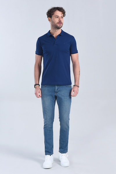 M Store - Erkek Marine Polo Yaka Regular T-Shirt