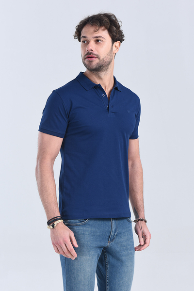 Erkek Marine Polo Yaka Regular T-Shirt