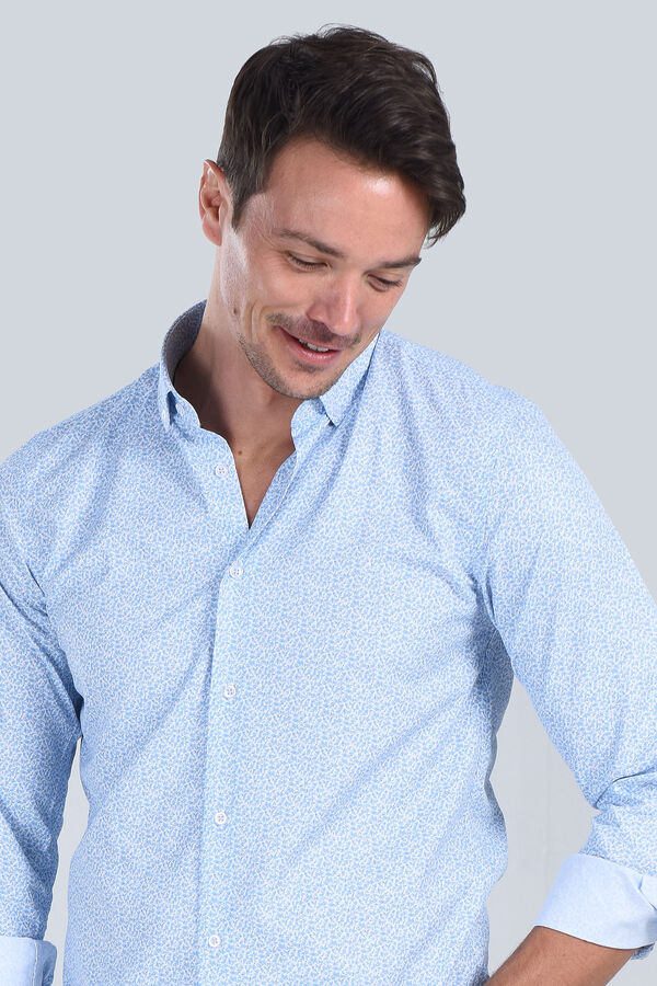 Erkek Mavi Slim Fit Gömlek - 2