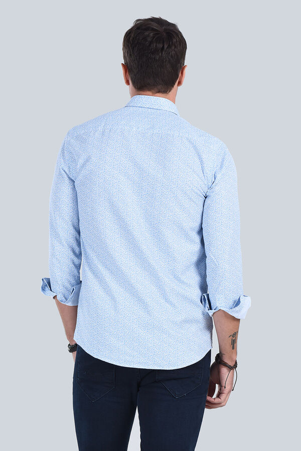 Erkek Mavi Slim Fit Gömlek - 5
