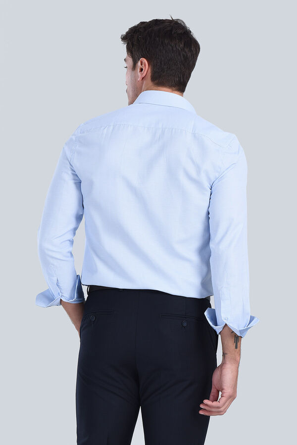 Erkek Mavi Slim Fit Gömlek - 5