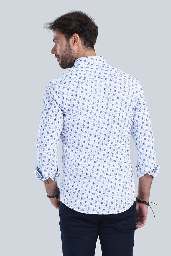 Erkek Mavi Slim Fit Gömlek - 5