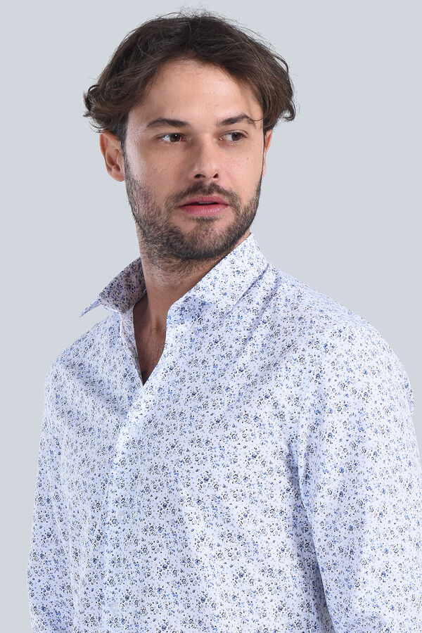 Erkek Mavi Slim Fit Gömlek - 2