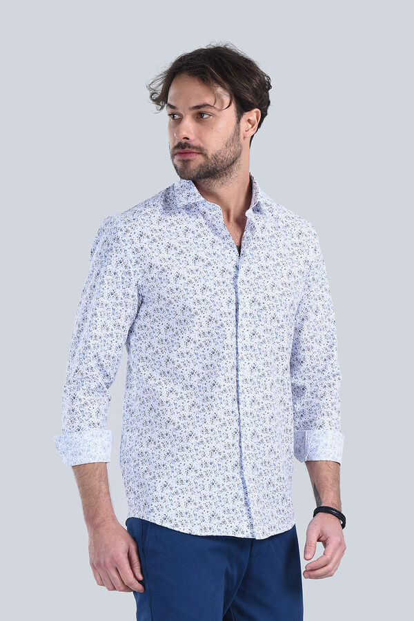 Erkek Mavi Slim Fit Gömlek - 3