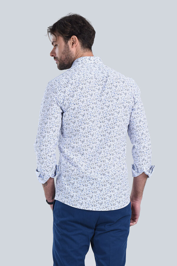 Erkek Mavi Slim Fit Gömlek - 5