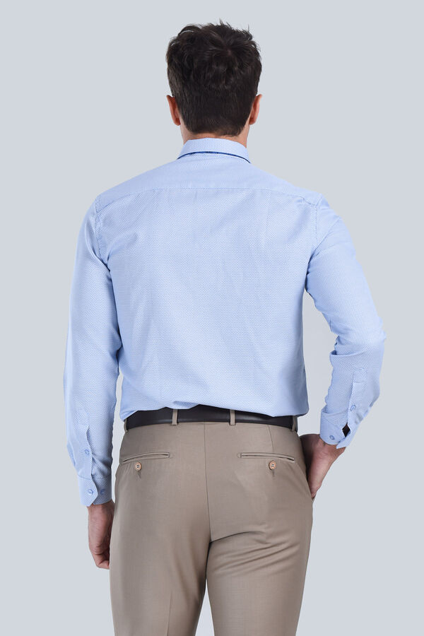 Erkek Mavi Slim Fit Gömlek - 5