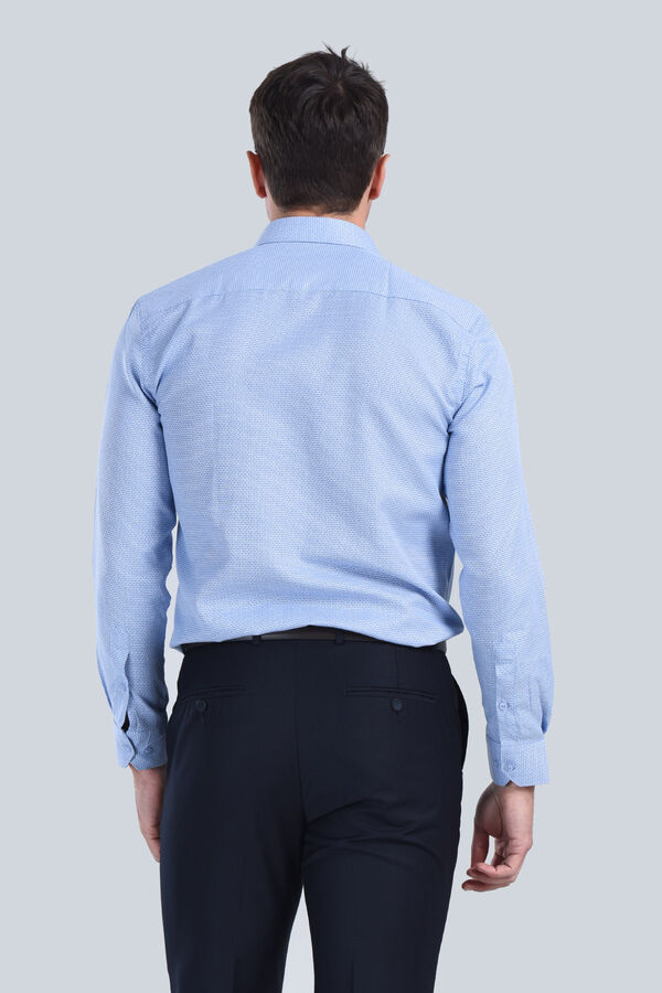 Erkek Mavi Slim Fit Gömlek - 5