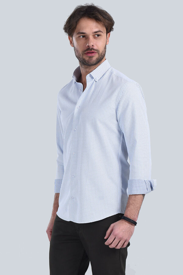 Erkek Mavi Slim Fit Gömlek - 2