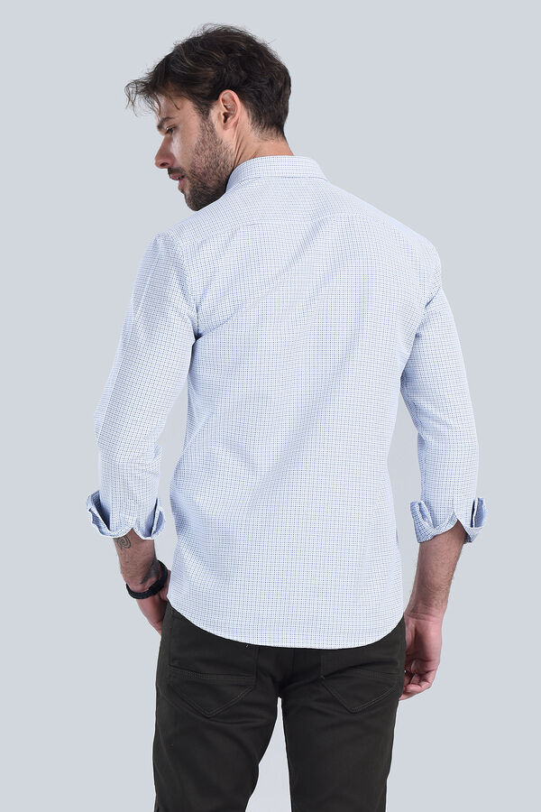 Erkek Mavi Slim Fit Gömlek - 5