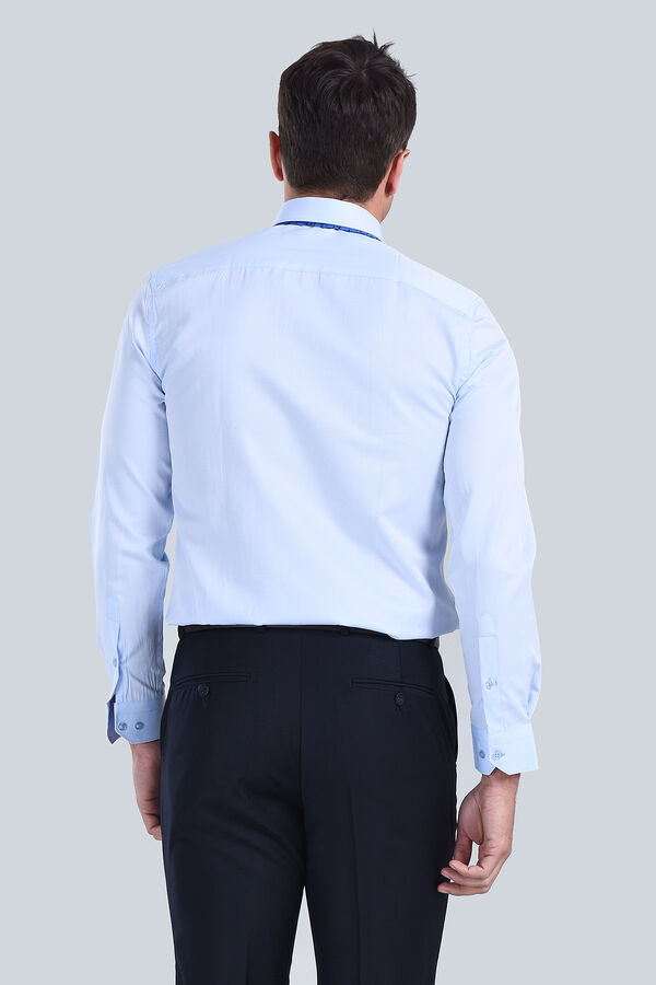 Erkek Mavi Slim Fit Gömlek - 5