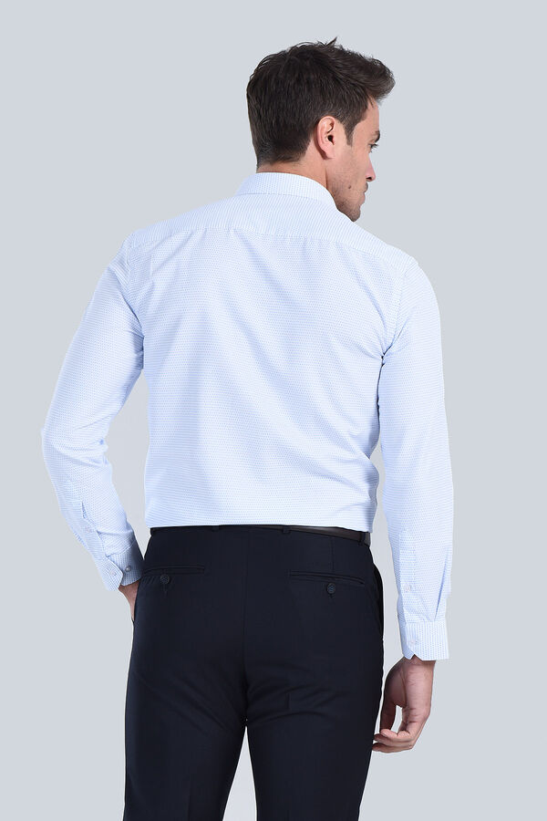 Erkek Mavi Slim Fit Gömlek - 5