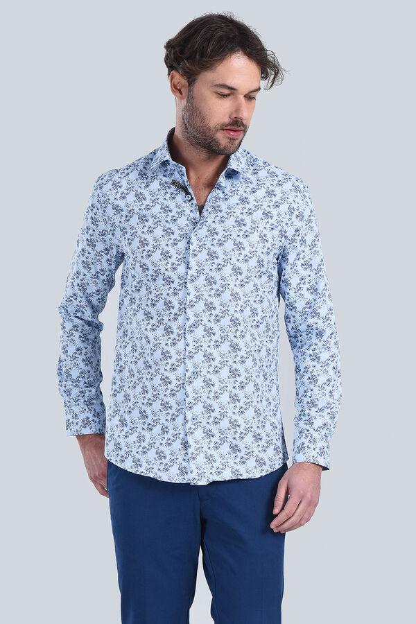 Erkek Mavi Slim Fit Gömlek - 2