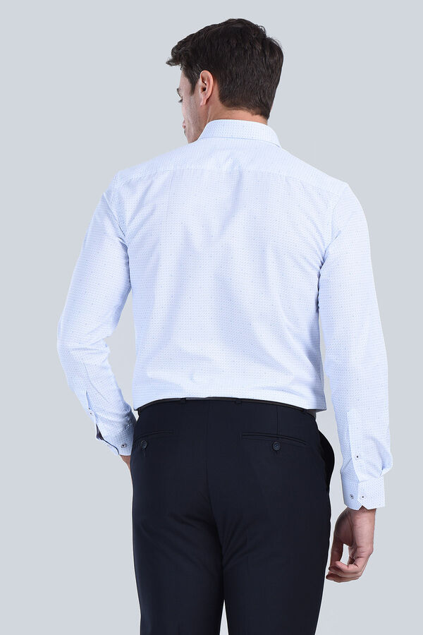 Erkek Mavi Slim Fit Gömlek - 3