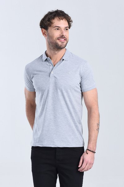 Erkek Melanj Gri Polo Yaka Regular T-Shirt