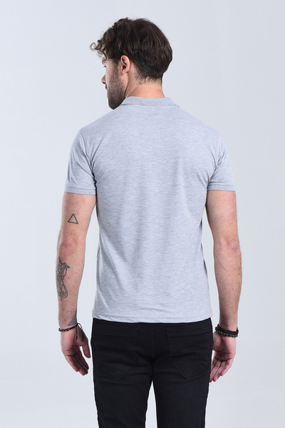 Erkek Melanj Gri Polo Yaka Regular T-Shirt