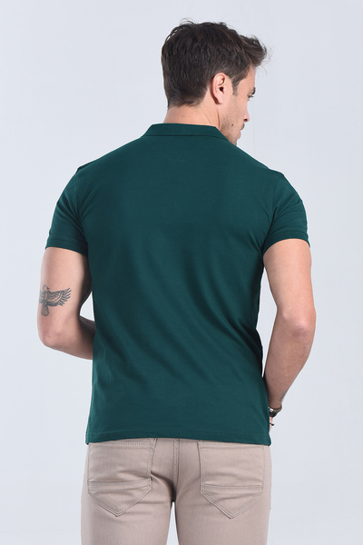 Erkek Nefti Yesil Polo Yaka Regular T-Shirt