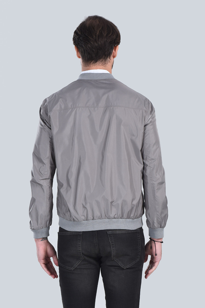 Erkek Orta Gri Modern Fit Mont