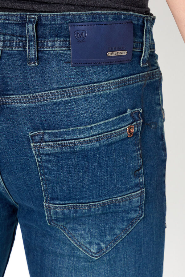 PANTOLON DENIM LIKRALI PROTON-5083  SLIM FIT DUGMELI-KAHVERENGİ - 7