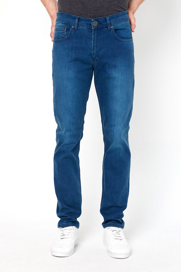 PANTOLON DENIM LIKRALI PROTON-K5008 SLIM FIT FERMUARLI-YEŞİL - 3