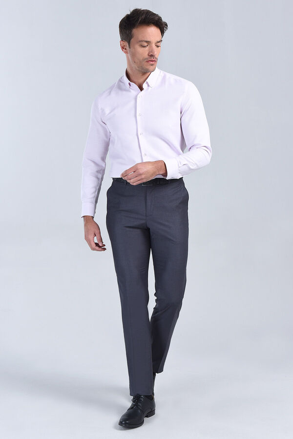 Erkek Pembe Slim Fit Gömlek - 1