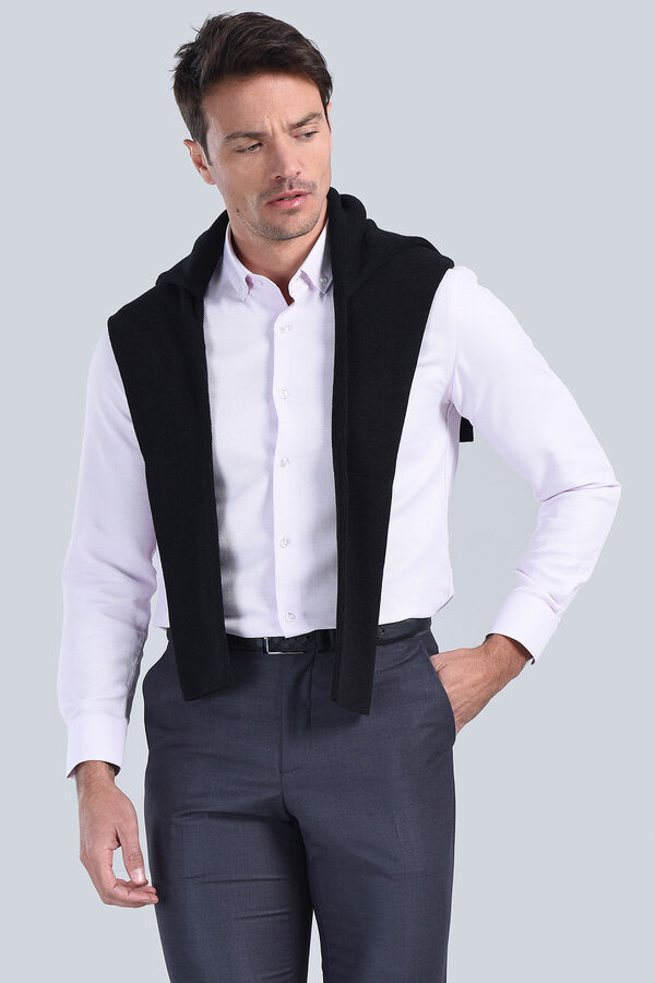 Erkek Pembe Slim Fit Gömlek - 2