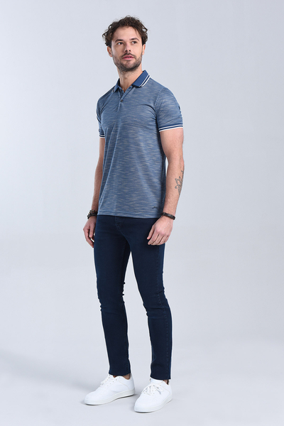 M Store - Erkek Petrol Polo Yaka Regular T-Shirt