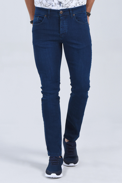 M Store - Erkek Petrol Slim Fit Denim