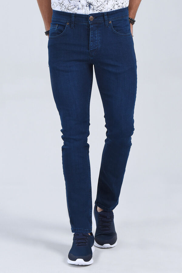 Erkek Petrol Slim Fit Denim - 1
