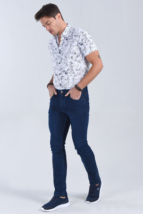 Erkek Petrol Slim Fit Denim - 2
