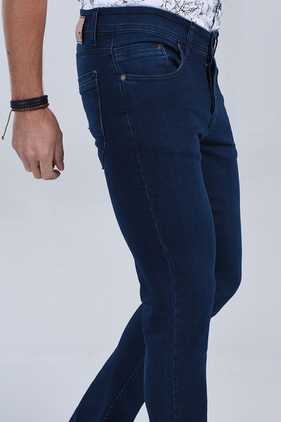 Erkek Petrol Slim Fit Denim