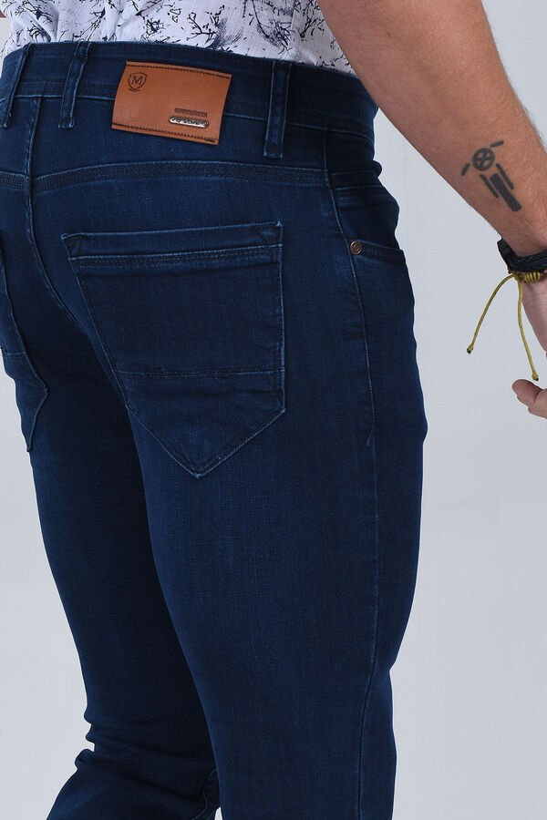 Erkek Petrol Slim Fit Denim - 4