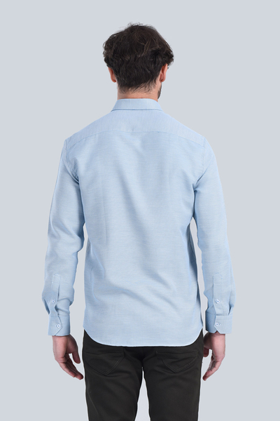 Erkek Petrol Slim Fit Gömlek