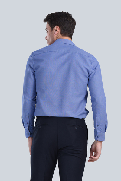 Erkek Saks Mavi Slim Fit Gömlek