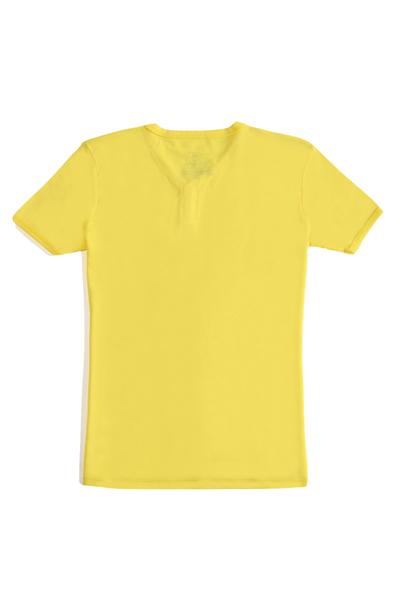 Erkek Sari V Yaka Regular T-Shirt