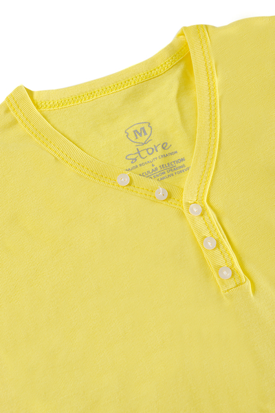 Erkek Sari V Yaka Regular T-Shirt