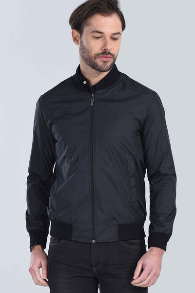Erkek Siyah Modern Fit Mont