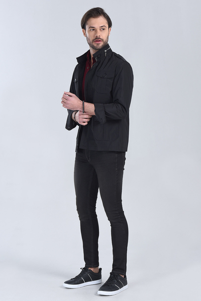 M Store - Erkek Siyah Modern Fit Mont