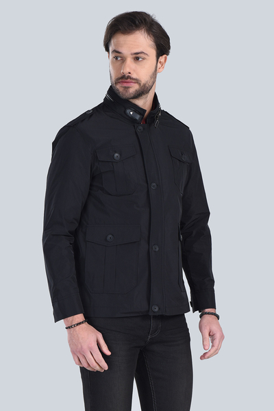 Erkek Siyah Modern Fit Mont