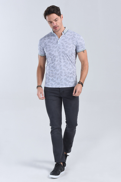 M Store - Erkek Siyah Polo Yaka Regular T-Shirt