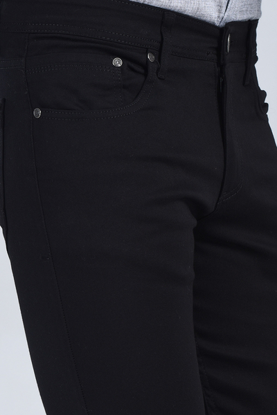 Erkek Siyah Slim Fit Chino Pantolon