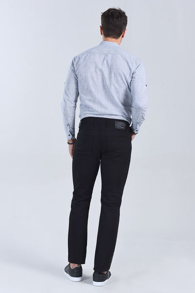 Erkek Siyah Slim Fit Chino Pantolon